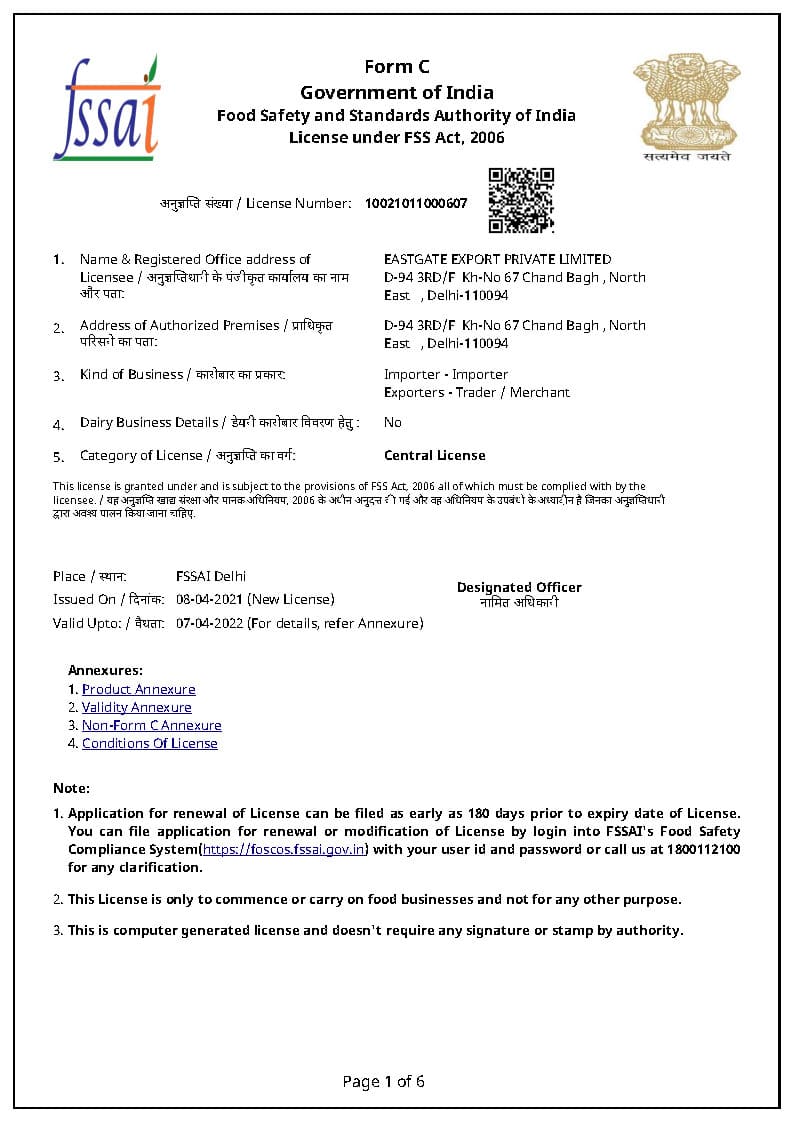 fssai certificate